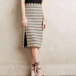 Anthropologie Maeve Striped Pencil Skirt